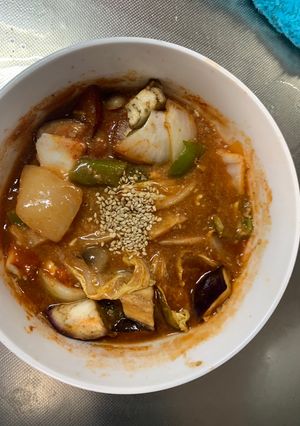 根菜茄子白菜簡単レモンデミ味温野菜サラダ-レシピのメイン写真