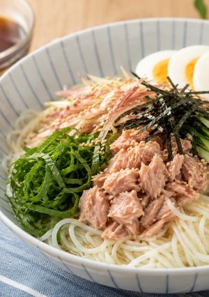 ツナとゆで卵の薬味そうめん-レシピのメイン写真