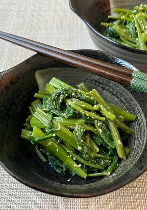 空芯菜初心者ならまずこれ！空芯菜の味噌ごま和え-レシピのメイン写真