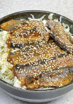 簡単10分さんまの蒲焼き丼-レシピのメイン写真