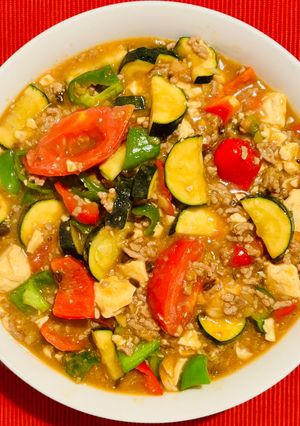 夏野菜のカレー麻婆-レシピのメイン写真