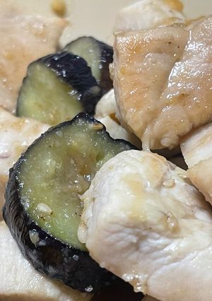 鶏むねと茄子のゴマ味噌ずい-レシピのメイン写真