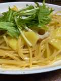 じゃがいもとちくわの春色香るパスタ💚