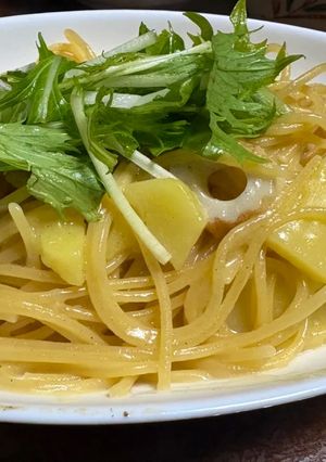 じゃがいもとちくわの春色香るパスタ💚-レシピのメイン写真