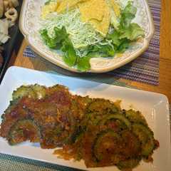 รูปของ ゴーヤのチーズガレット風