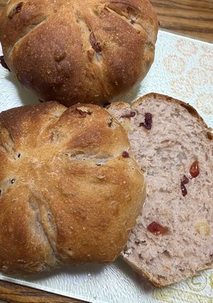 クランベリーとクルミのあま酒のパン-レシピのメイン写真