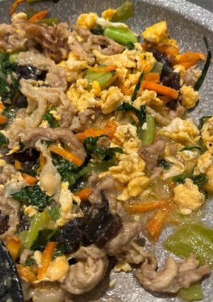 豚肉と青梗菜の卵炒め-レシピのメイン写真