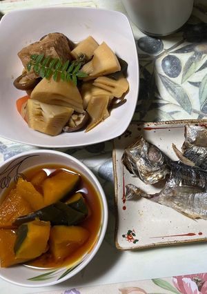 筍、蕨、人参、椎茸、厚揚げの煮物-レシピのメイン写真