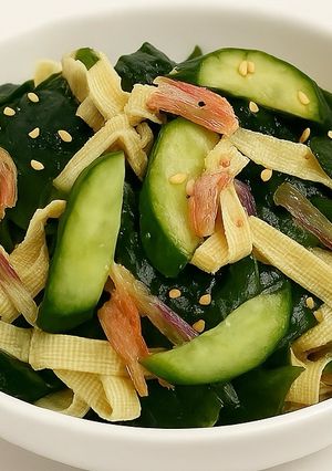 夏バテ防止に！豆腐皮とわかめのサラダ-レシピのメイン写真