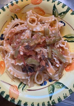 インゲンとオリーブとツナとトマトのパスタ-レシピのメイン写真
