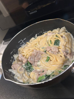 [漢のまかない] クリームパスタ-レシピのメイン写真
