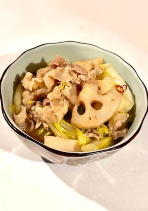 蓮根、白菜、豚バラの甘辛煮🥬-レシピのメイン写真
