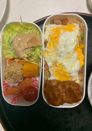 全てレンジ梅照りクリーム味オムライス弁当-レシピのメイン写真