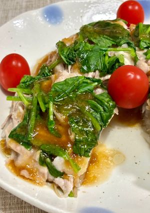 豚しゃぶ肉ともやしの簡単ドームで蒸し焼き♪-レシピのメイン写真