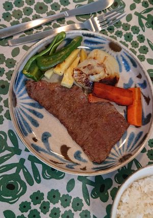 牛焼き肉と蒸し野菜-レシピのメイン写真