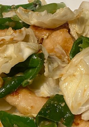 鶏むね肉・ピーマン・キャベツの味噌マヨ炒め♤-レシピのメイン写真
