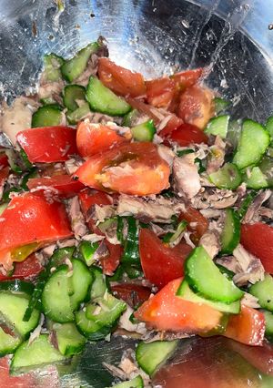 簡単　サバ缶　温サラダ　冷たくてもいけます-レシピのメイン写真