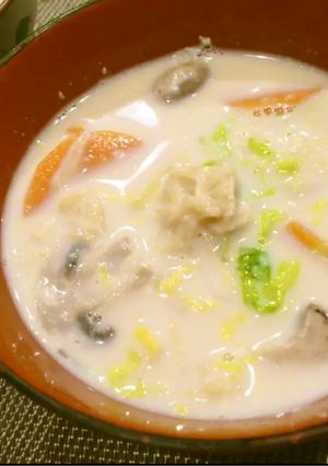 ホタテと白菜の豆乳味噌汁-レシピのメイン写真