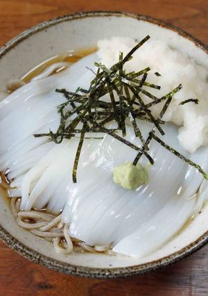 噂の十和田湖イカ蕎麦作ってみた-レシピのメイン写真