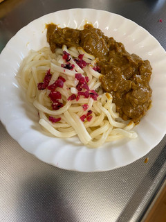 カリカリ梅カレーうどん(パスタ)-レシピのメイン写真