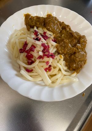 カリカリ梅カレーうどん（パスタ）-レシピのメイン写真