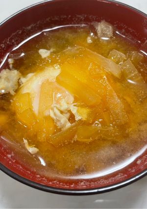 味噌汁推進︎⭐︎入れるだけ！卵入り大根味噌汁-レシピのメイン写真