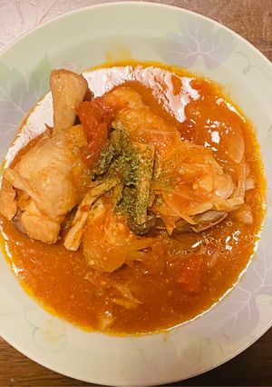 シリコンバックで、鶏手羽元のトマト煮！-レシピのメイン写真