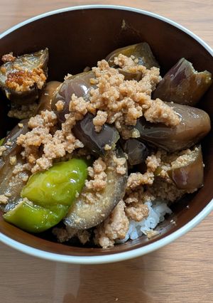 豚ミンチとなす・ピーマンの甘味噌炒め-レシピのメイン写真