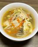 にんじんと水菜のピリ辛中華風味スープ