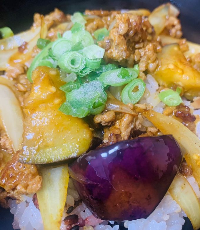 ナスのカレーあんかけ丼-レシピのメイン写真