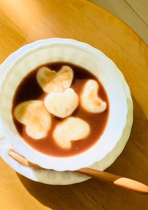 バレンタインとうふ白玉お汁粉-レシピのメイン写真