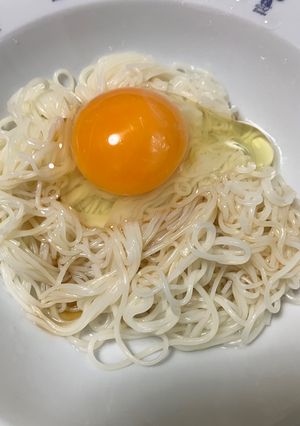 簡単　そうめんの食べ方（たまご）-レシピのメイン写真