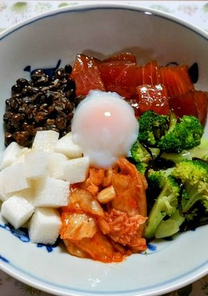 ランチ！鮪ブロッコリー長芋のねばねば丼-レシピのメイン写真