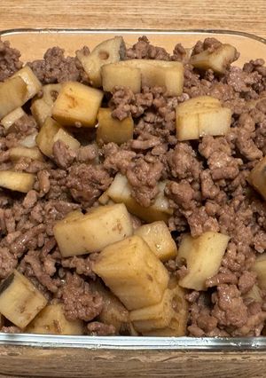 合い挽き肉とれんこんの甘辛そぼろ-レシピのメイン写真