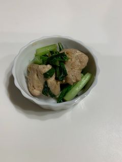 鶏もも肉と小松菜のごまみそ炒め-レシピのメイン写真