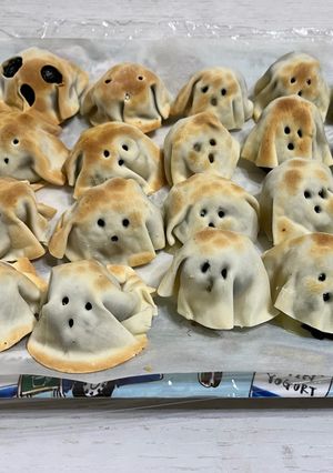 ハロウィン　オバケ餃子春巻き-レシピのメイン写真