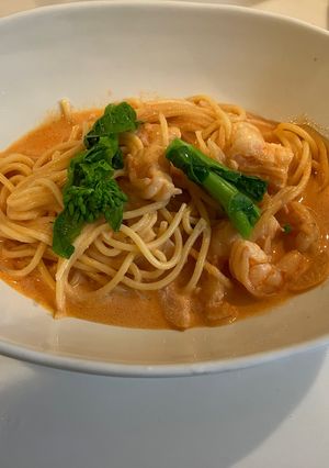 春色の海老のクリームパスタ♪-レシピのメイン写真