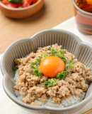 ひき肉そぼろのレンチンどんぶり
