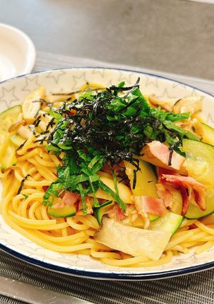 ズッキーニときのこの和風パスタ-レシピのメイン写真