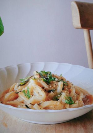 革命的な☆めんつゆdeカルボナーラうどん-レシピのメイン写真