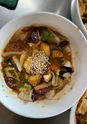 根菜茄子白菜オイ甘辛キムチ味温野菜サラダ-レシピのメイン写真