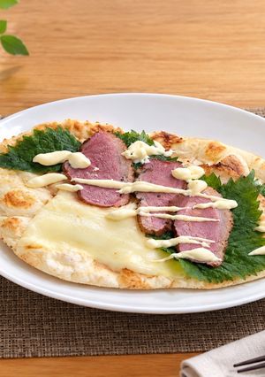 【菜園レシピ】シソと合鴨のチーズナン-レシピのメイン写真