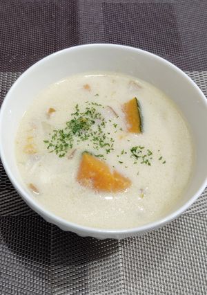 カボチャとベーコンの豆乳スープ-レシピのメイン写真
