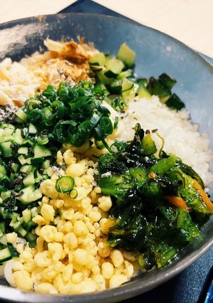 刻みきゅうりと野沢菜の冷混ぜうどん-レシピのメイン写真