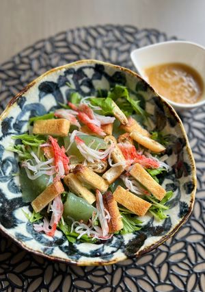 刺身蒟蒻と水菜のヘルシーサラダ-レシピのメイン写真