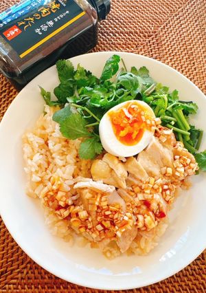 焼肉生だれで親鶏簡単炊飯器カオマンガイ-レシピのメイン写真