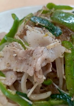 味噌ごま豚バラ春雨-レシピのメイン写真