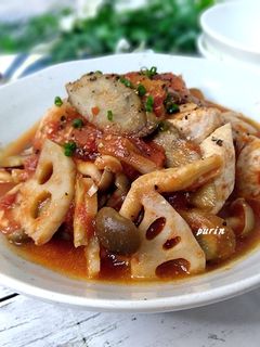 根野菜と鶏胸肉のトマト缶炒め煮-レシピのメイン写真
