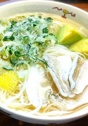 美味しいキスの出汁のにゅうめんかき揚げ・アボカド-レシピのメイン写真