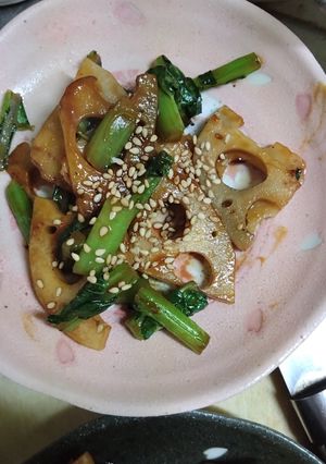 れんこんと大根葉（茎）の味噌きんぴら-レシピのメイン写真